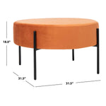 Safavieh Lisbon Round Cocktail Ottoman , OTT6203 - Sienna / Black