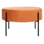 Safavieh Lisbon Round Cocktail Ottoman , OTT6203 - Sienna / Black