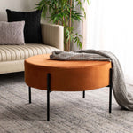 Safavieh Lisbon Round Cocktail Ottoman , OTT6203 - Sienna / Black