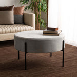 Safavieh Lisbon Round Cocktail Ottoman , OTT6203 - Grey / Black