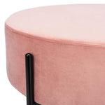 Safavieh Lisbon Round Cocktail Ottoman , OTT6203 - Dusty Rose / Black