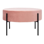 Safavieh Lisbon Round Cocktail Ottoman , OTT6203 - Dusty Rose / Black