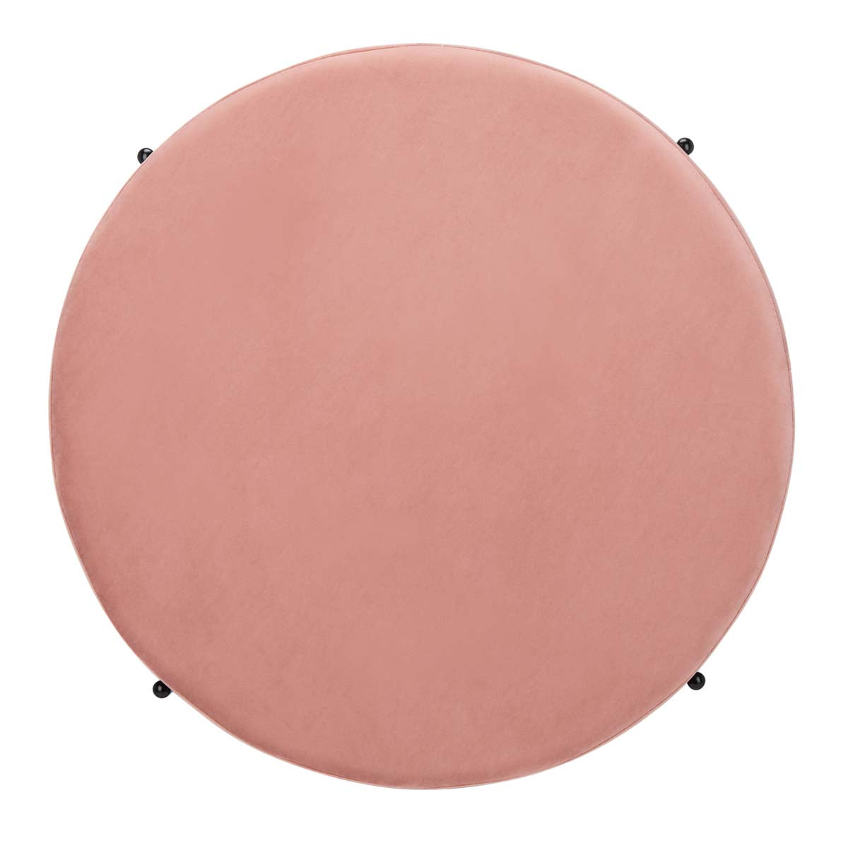 Safavieh Lisbon Round Cocktail Ottoman , OTT6203 - Dusty Rose / Black