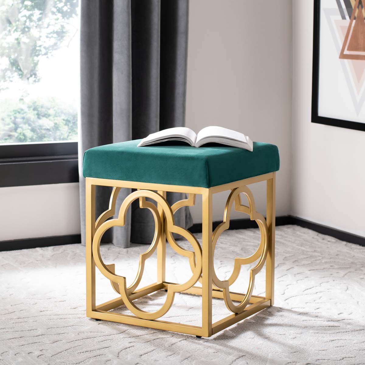Safavieh Fleur Square Ottoman , OTT6205 - Emerald / Gold