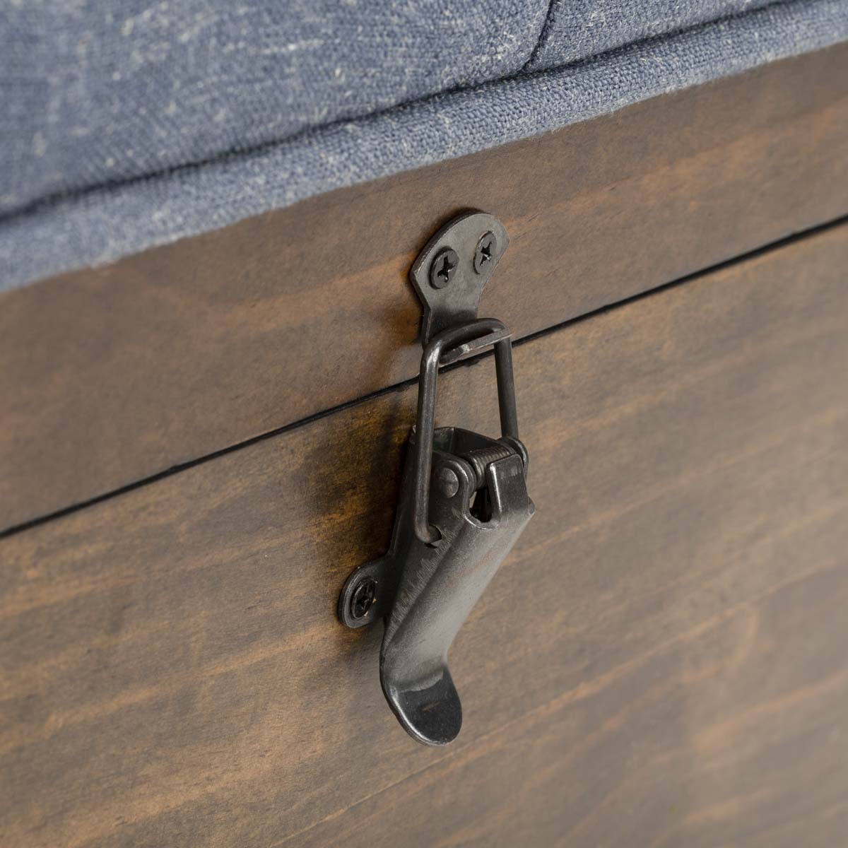 Safavieh Liam Tufted Cocktail Ottoman , OTT6400 - Navy / Dark Oak