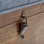 Safavieh Liam Tufted Cocktail Ottoman , OTT6400 - Navy / Dark Oak