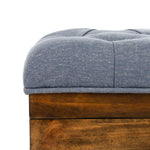 Safavieh Liam Tufted Cocktail Ottoman , OTT6400 - Navy / Dark Oak