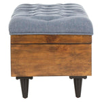 Safavieh Liam Tufted Cocktail Ottoman , OTT6400 - Navy / Dark Oak