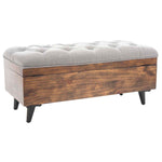Safavieh Liam Tufted Cocktail Ottoman , OTT6400 - Grey / Dark Oak