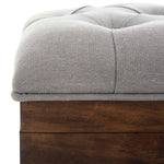 Safavieh Liam Tufted Cocktail Ottoman , OTT6400 - Grey / Dark Oak