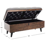Safavieh Liam Tufted Cocktail Ottoman , OTT6400 - Grey / Dark Oak