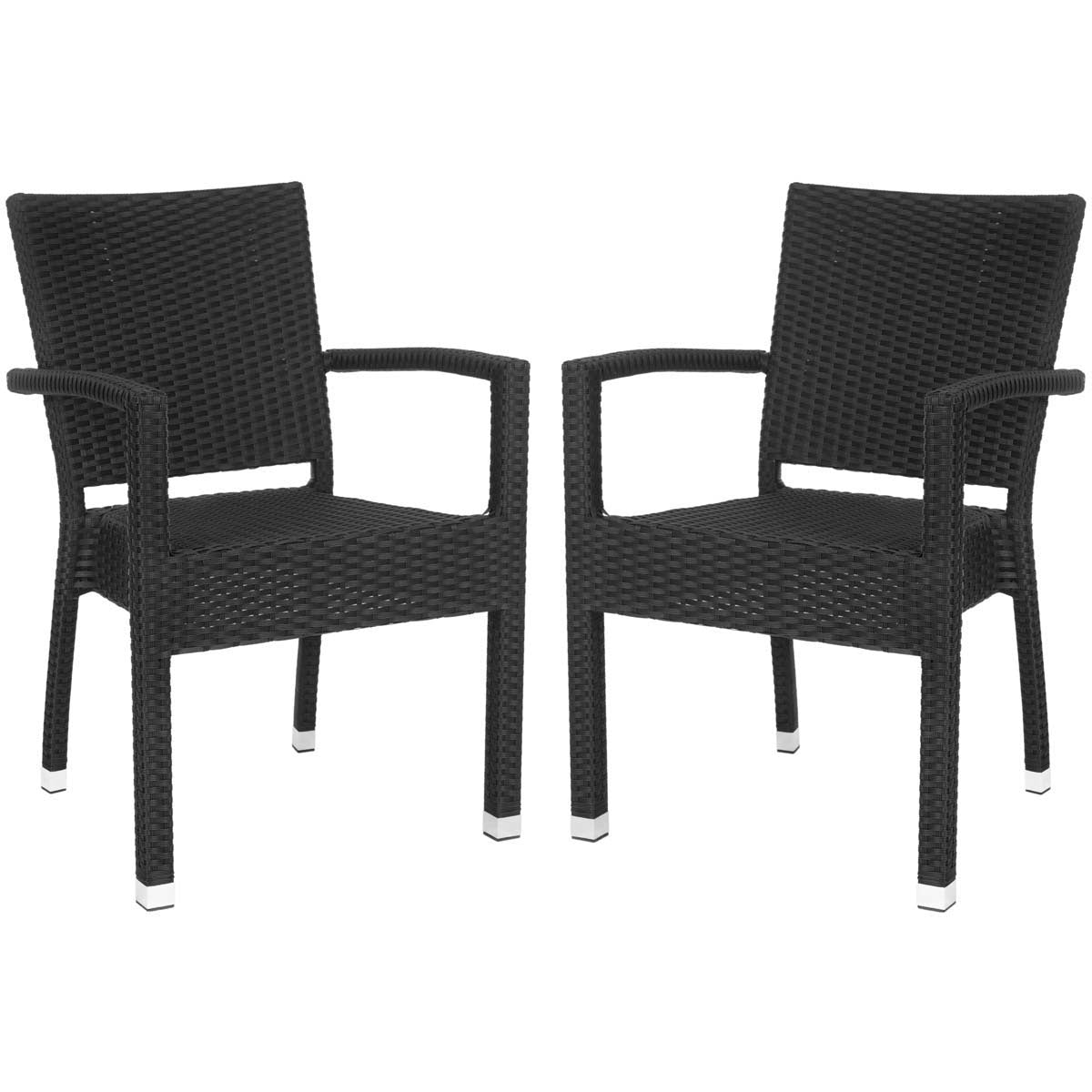 Safavieh Kelda Stacking Arm Chair , PAT4004 - Black (Set of 2)
