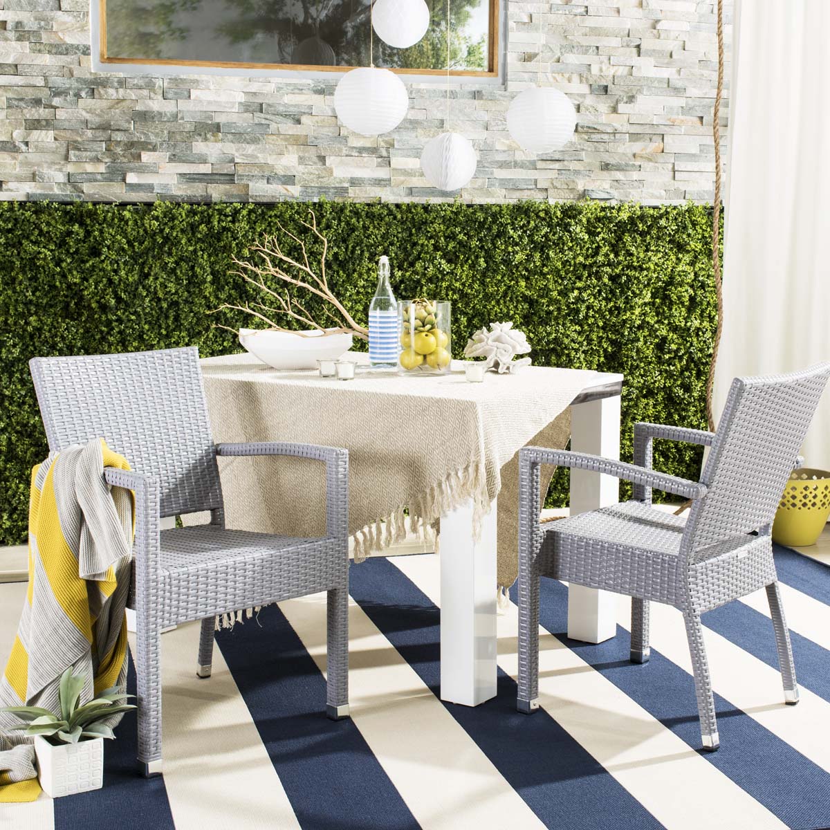 Safavieh Kelda Stacking Arm Chair , PAT4004 - Grey (Set of 2)