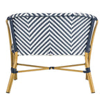 Safavieh Dandra Herringbone Rattan Settee , PAT4016 - Navy/White