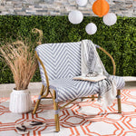Safavieh Dandra Herringbone Rattan Settee , PAT4016 - Grey/White
