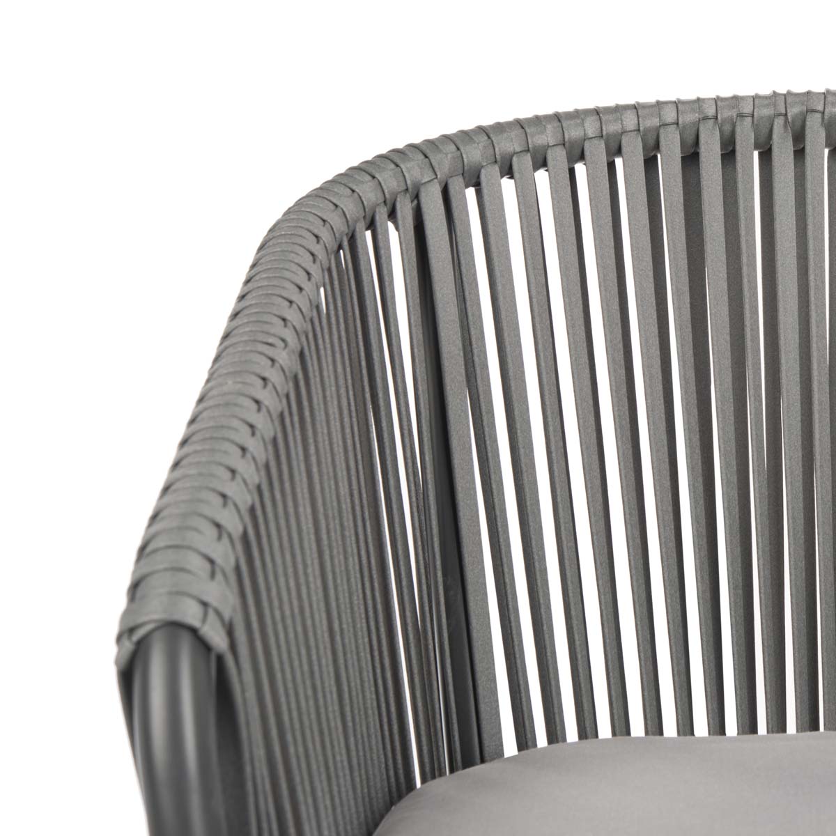 Safavieh Matteo  Stackable Rope Chair , PAT4022 - Grey/Grey Cushion (Set of 2)