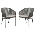 Safavieh Matteo  Stackable Rope Chair , PAT4022 - Grey/Grey Cushion (Set of 2)