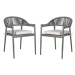 Safavieh Greer Stackable Rope Chair , PAT4023 - Grey/Grey Cushion (Set of 2)