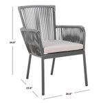 Safavieh Paolo Stackable Rope Chair , PAT4024 - Grey/Grey Cushion (Set of 2)