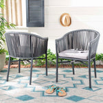 Safavieh Kofi Stackable Rope Chair , PAT4025 - Grey/Grey Cushion (Set of 2)