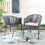 Safavieh Stefano Stackable Rope Chair , PAT4026 - Grey/Grey Cushion (Set of 2)