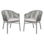 Safavieh Stefano Stackable Rope Chair , PAT4026 - Grey/Grey Cushion (Set of 2)