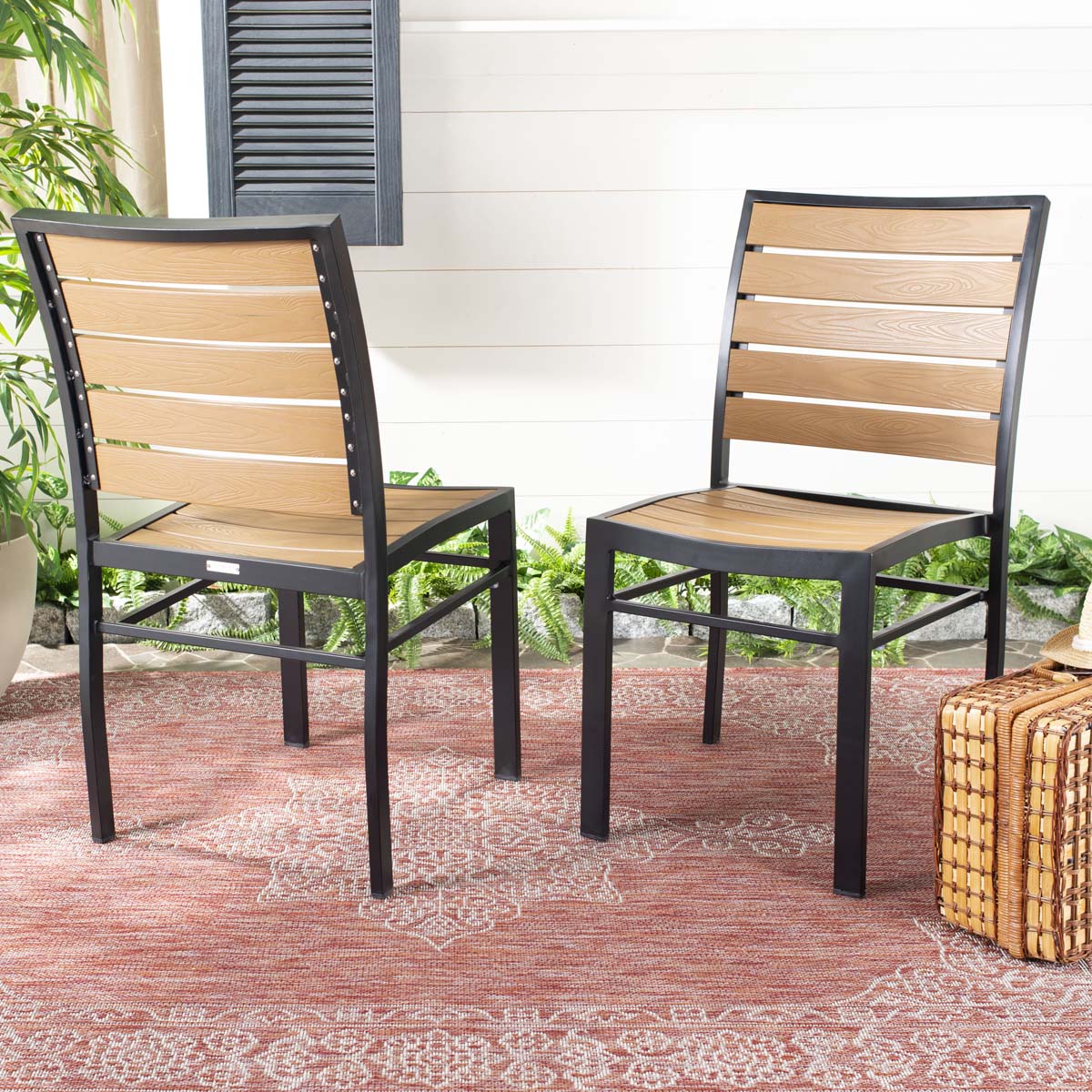 Safavieh Koda Stackable Chair , PAT4031 - Black/Brown (Set of 2)