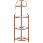 Safavieh Abarrane Wrought Iron 4 Tier Outdoor Corner Shelf , PAT5013 - Rusty Orange