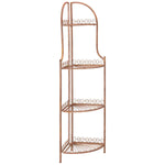 Safavieh Abarrane Wrought Iron 4 Tier Outdoor Corner Shelf , PAT5013 - Rusty Orange