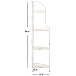 Safavieh Abarrane Wrought Iron 4 Tier Outdoor Corner Shelf , PAT5013 - Antique White