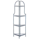 Safavieh Abarrane Wrought Iron 4 Tier Outdoor Corner Shelf , PAT5013 - Mossy Blue
