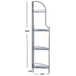 Safavieh Abarrane Wrought Iron 4 Tier Outdoor Corner Shelf , PAT5013 - Mossy Blue