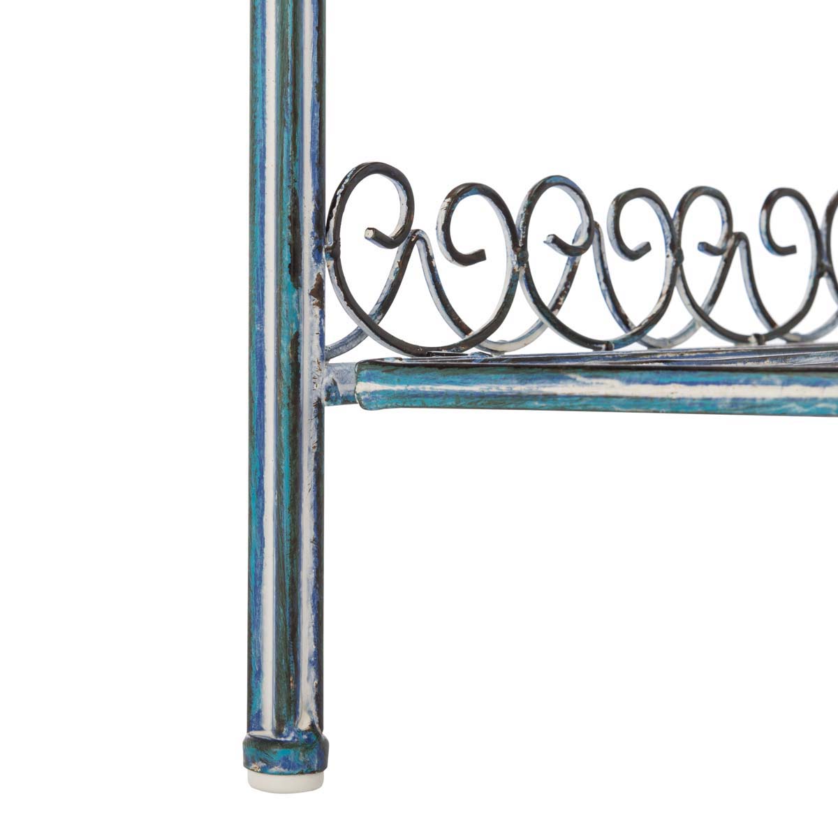 Safavieh Abarrane Wrought Iron 4 Tier Outdoor Corner Shelf , PAT5013 - Mossy Blue