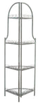Safavieh Abarrane Wrought Iron 4 Tier Outdoor Corner Shelf , PAT5013 - Antique Green