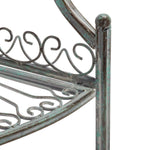 Safavieh Abarrane Wrought Iron 4 Tier Outdoor Corner Shelf , PAT5013 - Antique Green