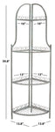 Safavieh Abarrane Wrought Iron 4 Tier Outdoor Corner Shelf , PAT5013 - Antique Green