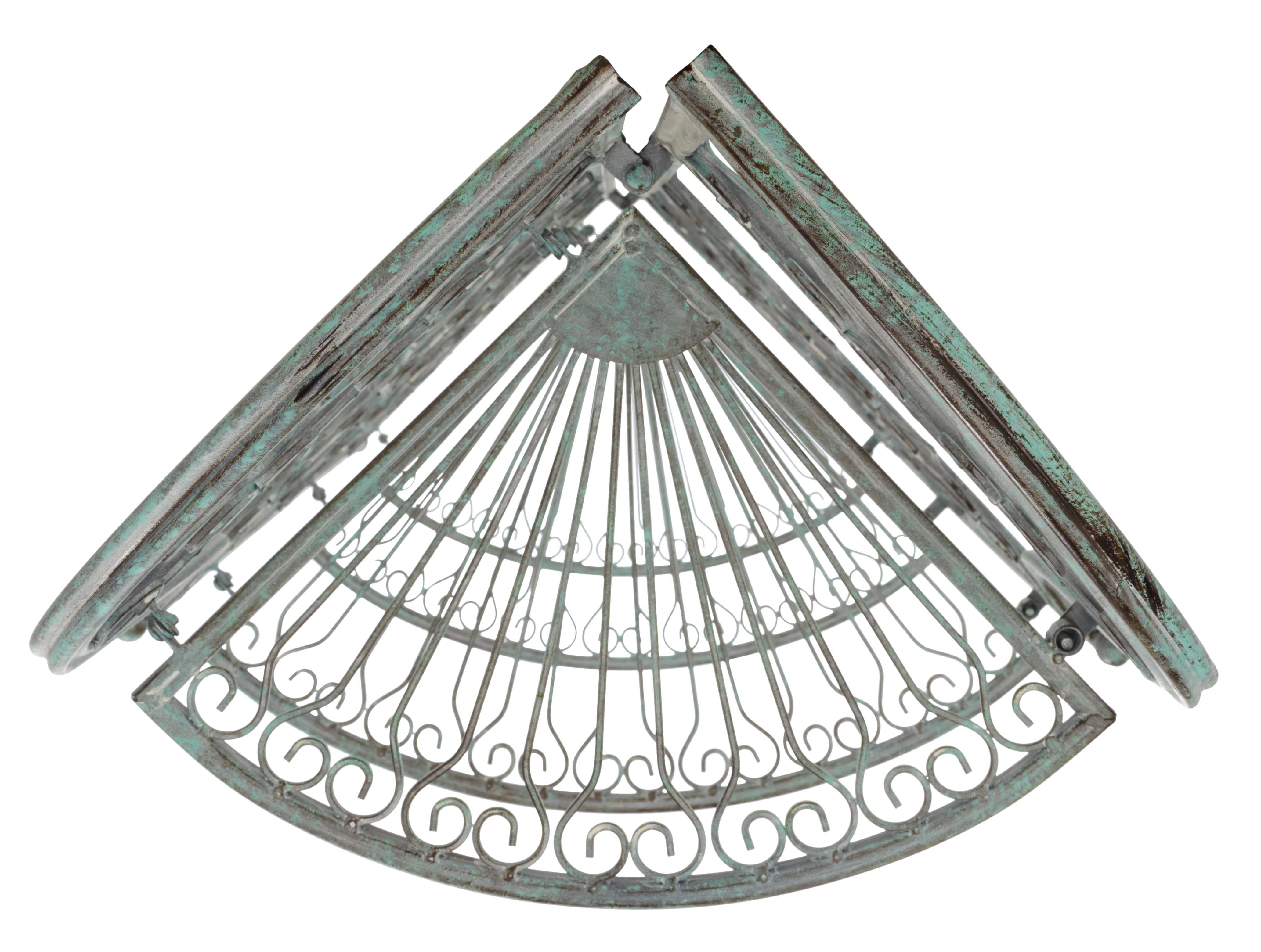 Safavieh Abarrane Wrought Iron 4 Tier Outdoor Corner Shelf , PAT5013 - Antique Green