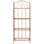 Safavieh Amaris Wrought Iron 4 Tier Outdoor Bakers Rack , PAT5014 - Rusty Orange
