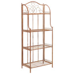 Safavieh Amaris Wrought Iron 4 Tier Outdoor Bakers Rack , PAT5014 - Rusty Orange