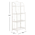 Safavieh Amaris Wrought Iron 4 Tier Outdoor Bakers Rack , PAT5014 - Antique White