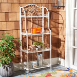 Safavieh Amaris Wrought Iron 4 Tier Outdoor Bakers Rack , PAT5014 - Antique White