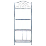 Safavieh Amaris Wrought Iron 4 Tier Outdoor Bakers Rack , PAT5014 - Mossy Blue