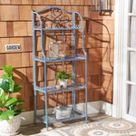 Safavieh Amaris Wrought Iron 4 Tier Outdoor Bakers Rack , PAT5014 - Mossy Blue
