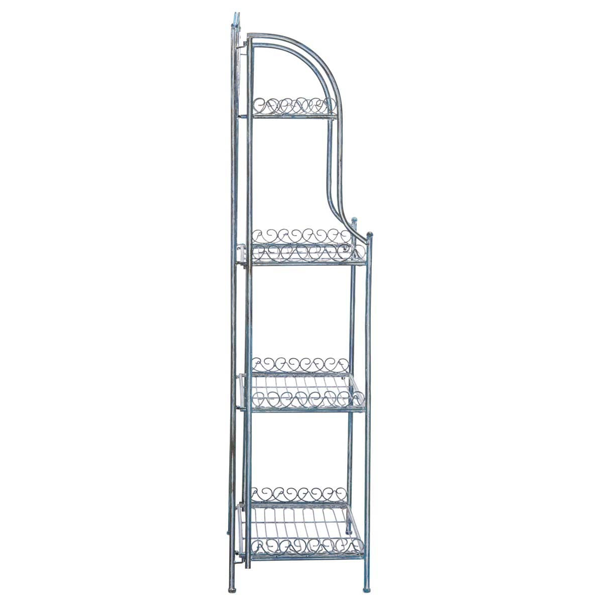 Safavieh Amaris Wrought Iron 4 Tier Outdoor Bakers Rack , PAT5014 - Mossy Blue