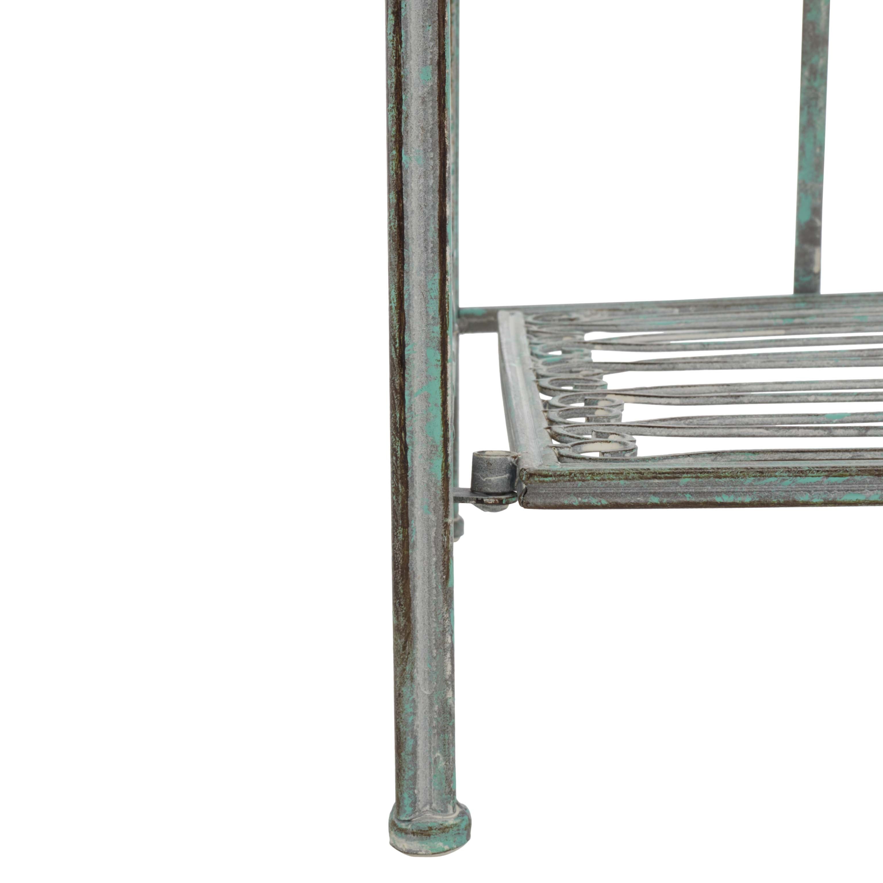 Safavieh Amaris Wrought Iron 4 Tier Outdoor Bakers Rack , PAT5014 - Antique Green