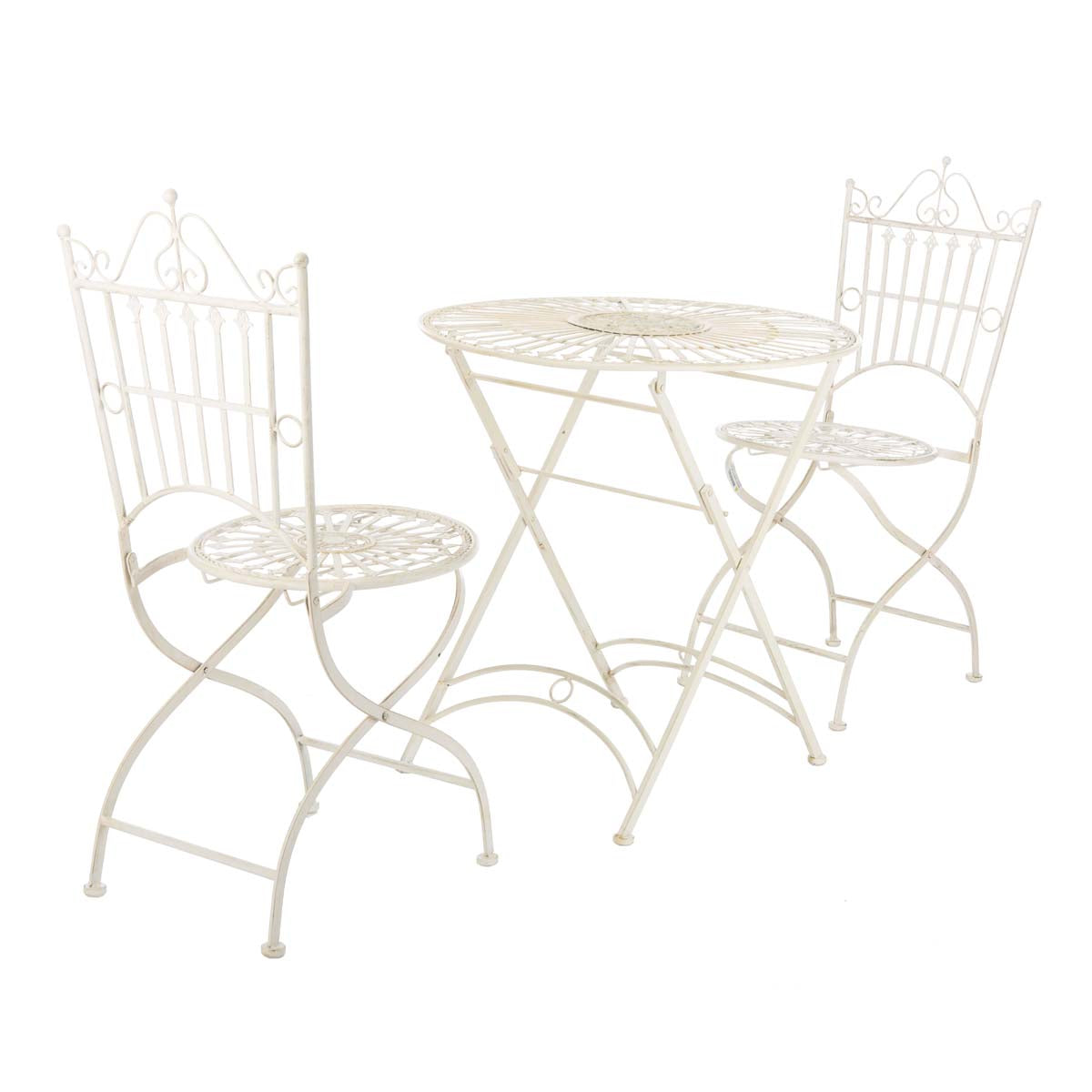 Safavieh Belen Bistro Set, One Table And Two Chairs , PAT5020 - Pearl White