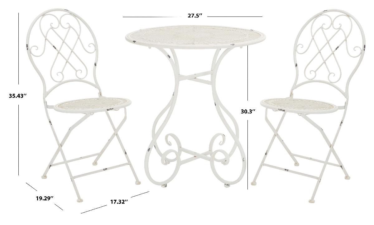 Safavieh Adriel 3Pc Bistro Set , PAT5031 - Antique White