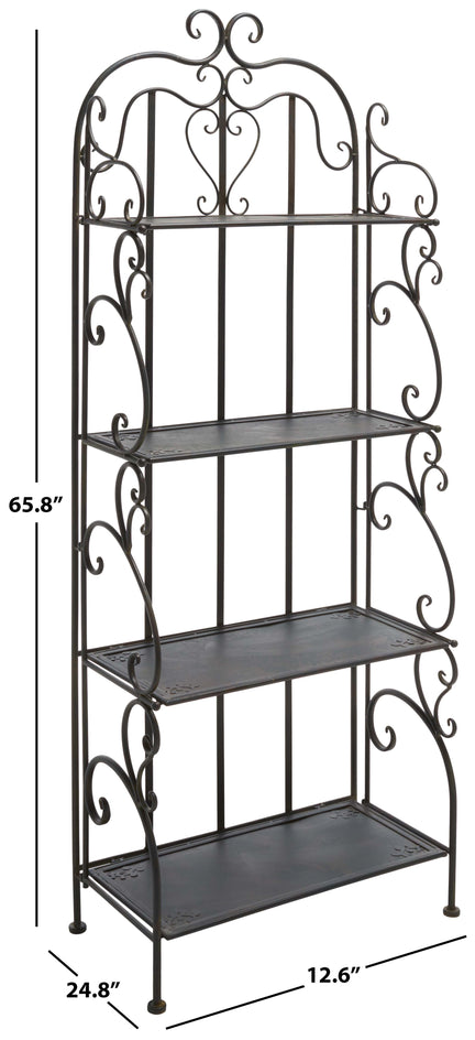 Safavieh Tyrique 4 Tier Shelf Unit , PAT5033 - Antique Black
