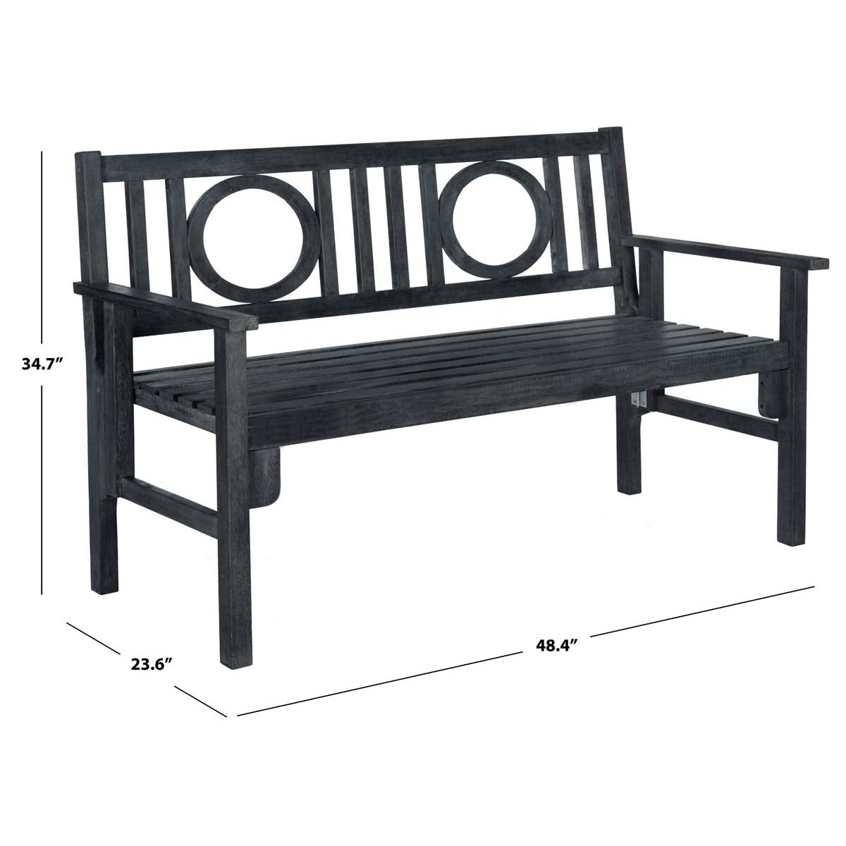 Safavieh Piedmont Folding Bench , PAT6714 - Dark Slate Grey