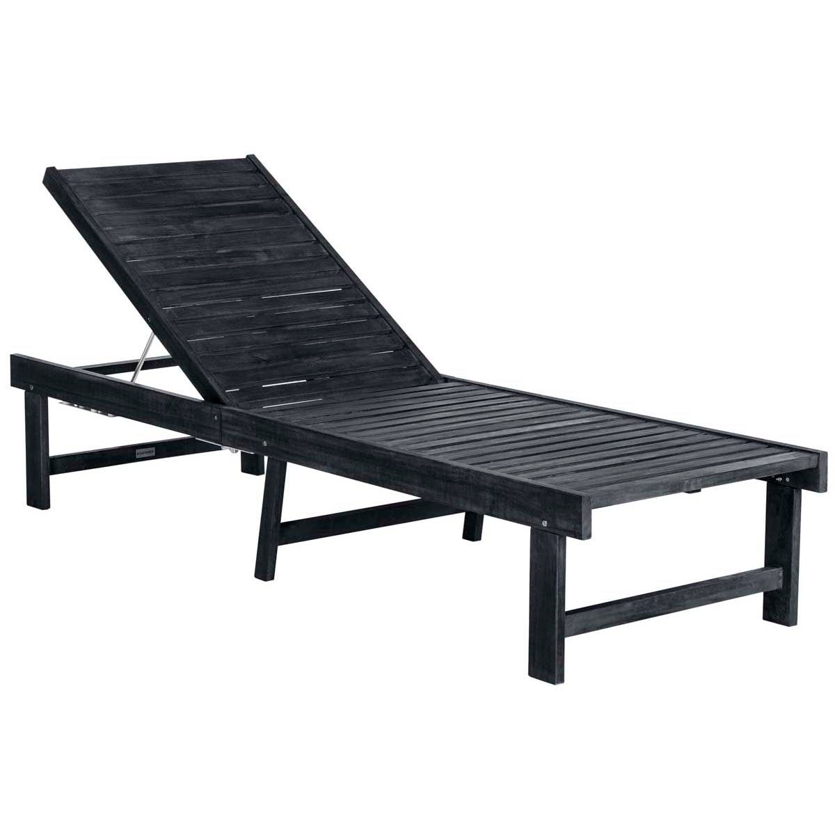 Safavieh Inglewood Chaise Lounge Chair , PAT6723 - Dark Slate Gray / Beige